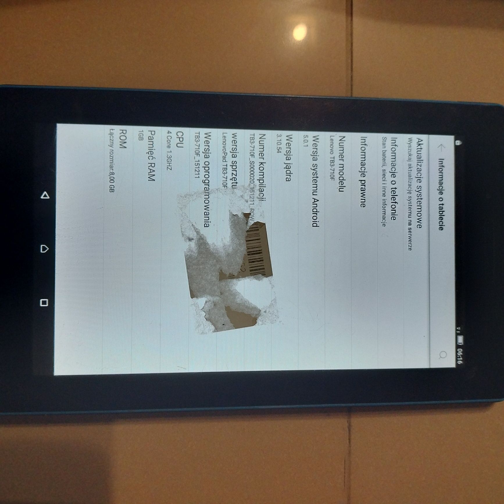 Tablet LENOVO Tab 3 710f 7" 1 GB / 16 GB czarny