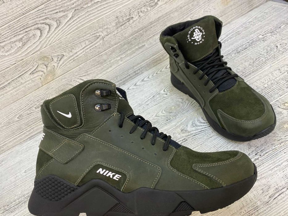 Чоловічі термо кросівки NIke Зимові черевики Найк. Зимові капці Шкіра!