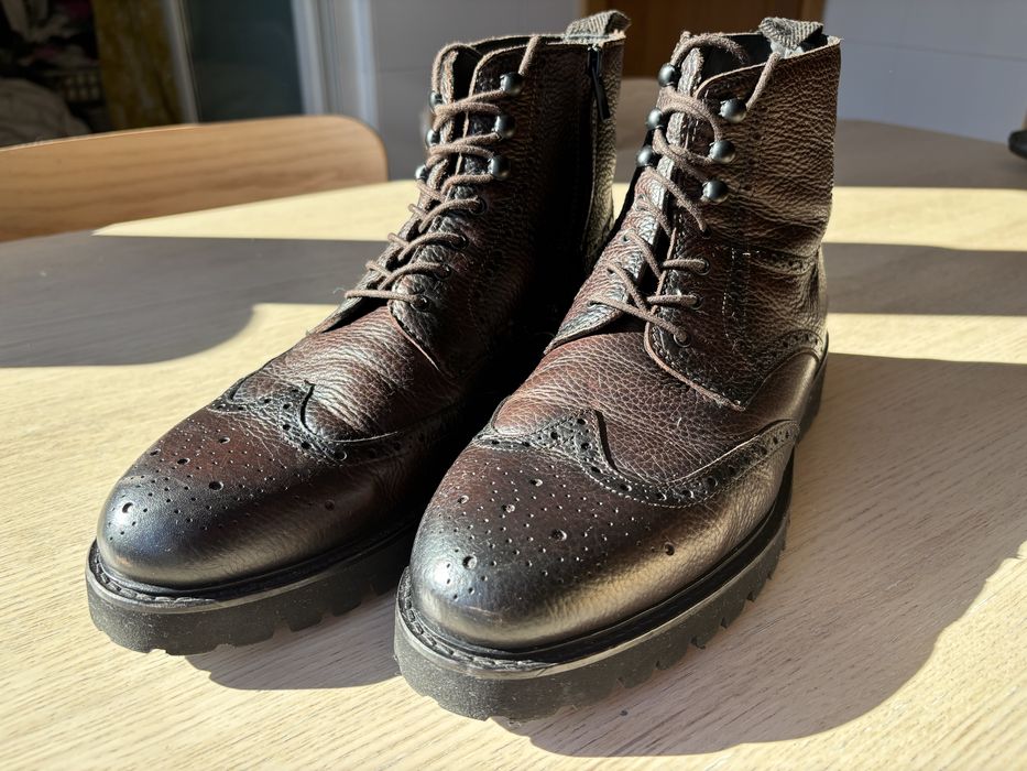 Botas Massimo Dutti, cor castanho, tamanho 44