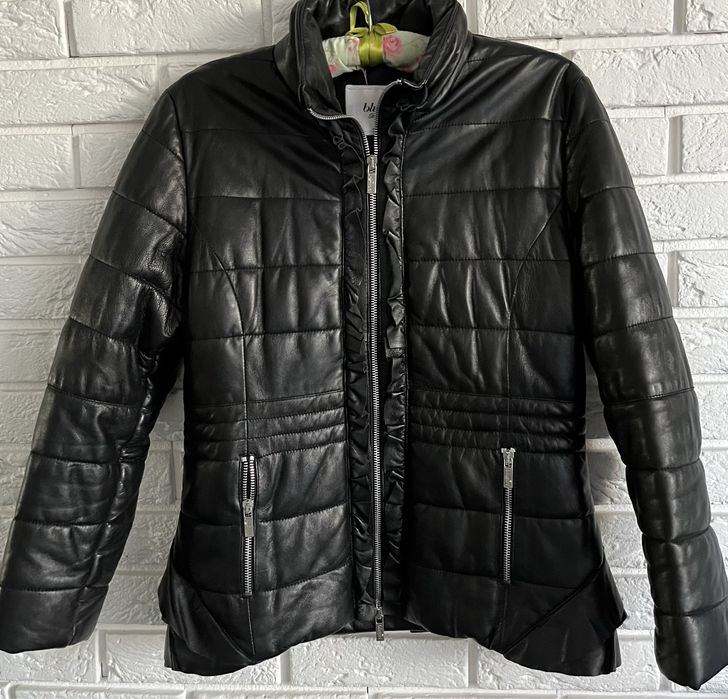 Куртка из натуральной кожи, пуховик, Blumarine, оригинал, S-M