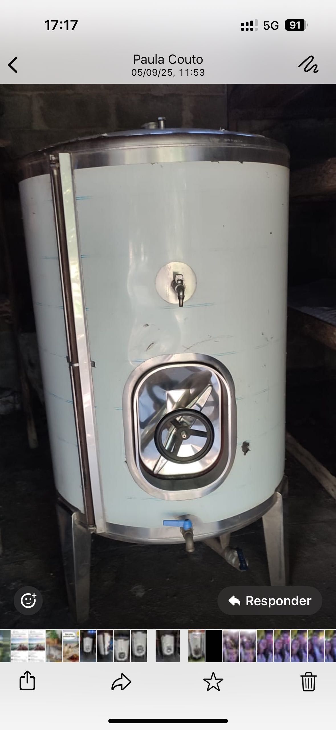 Cuba em Inox com porta 350 Litros