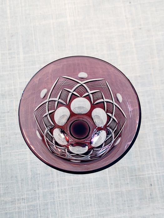 Kieliszek do wina remery kolorowe kryształowe PRL retro vintage