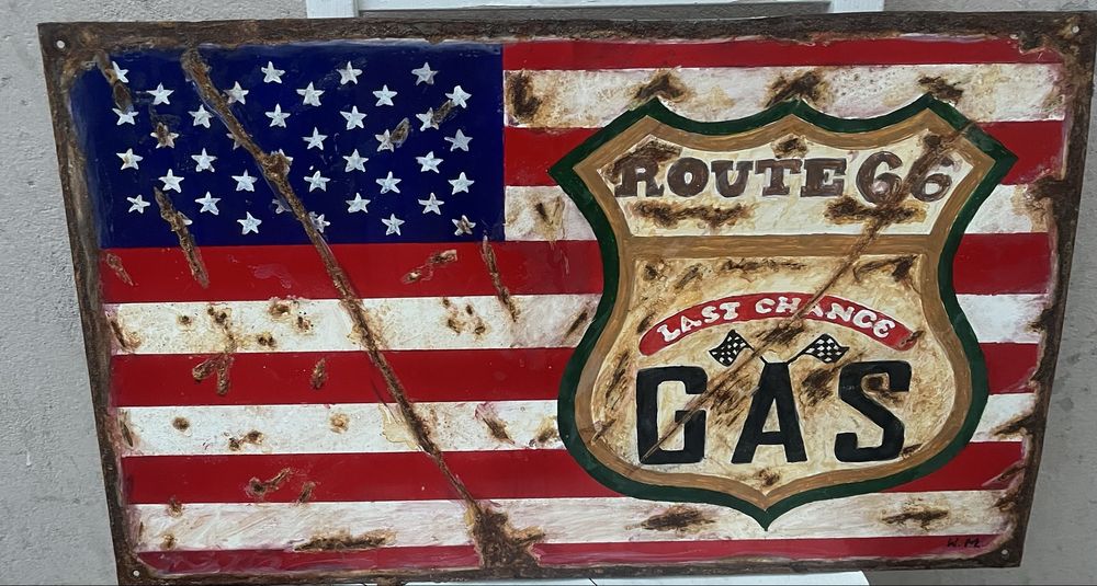 Tablica szyld Route 66 do garażu pokoju