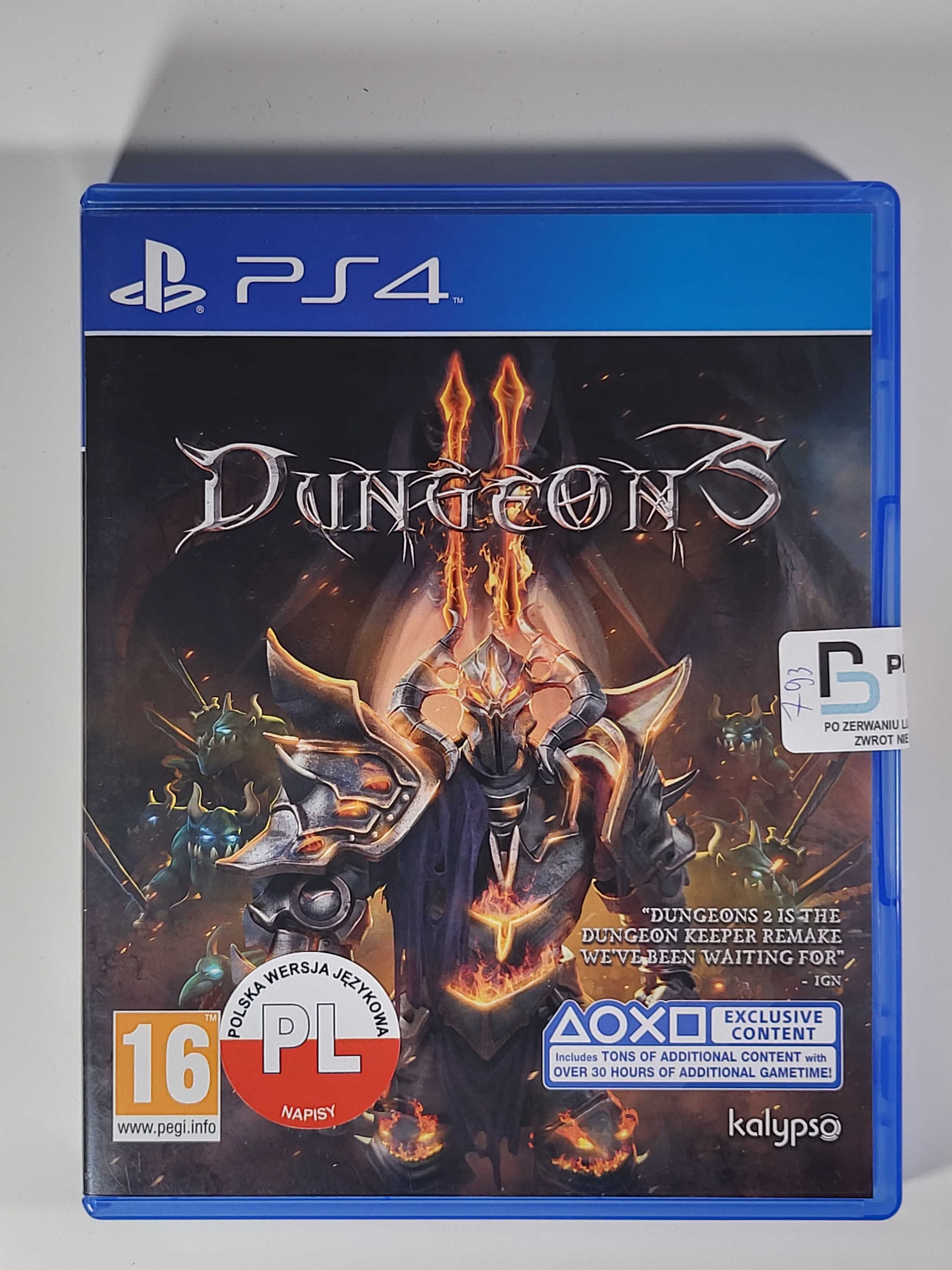 Dungeons / PS4 / Napisy PL / Sklep z Grami / Perfect Blue / Służew