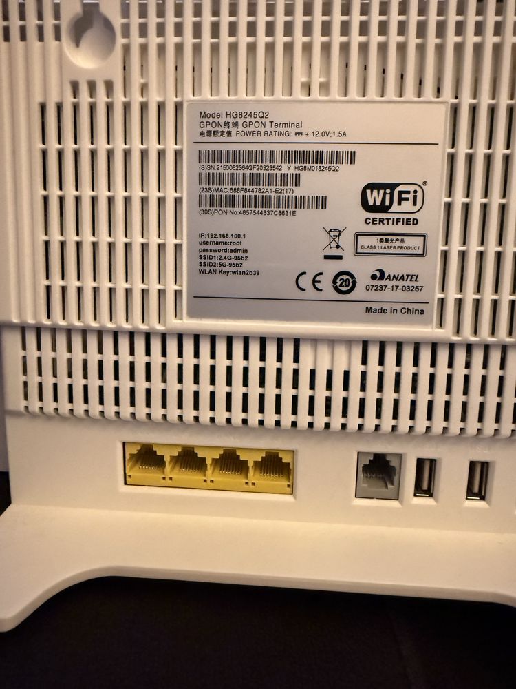 Router Huawei HG8245Q2 802.11ac (Wi-Fi 5)