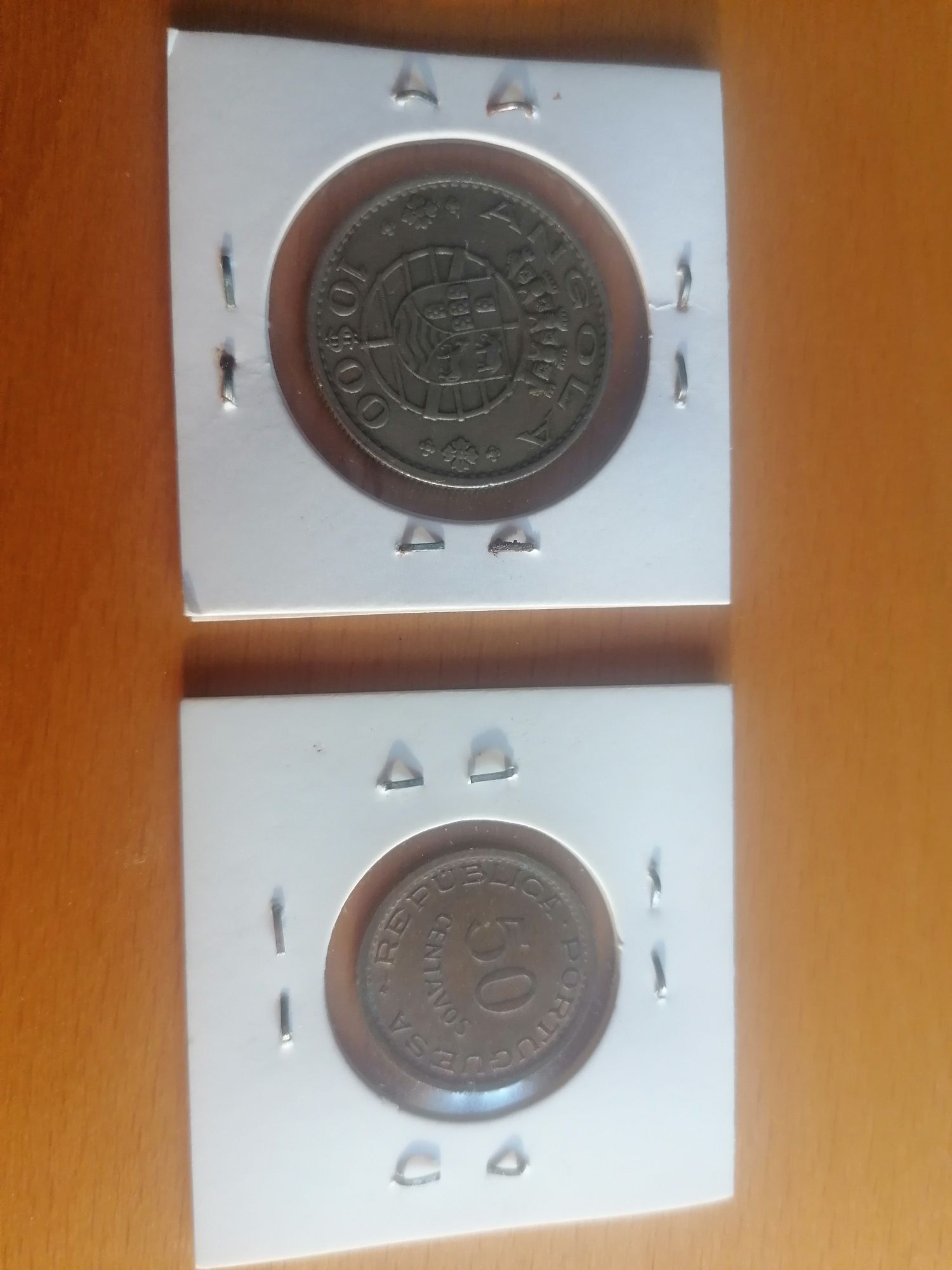 10 escudos angola 1969/ 50 centavos 1974