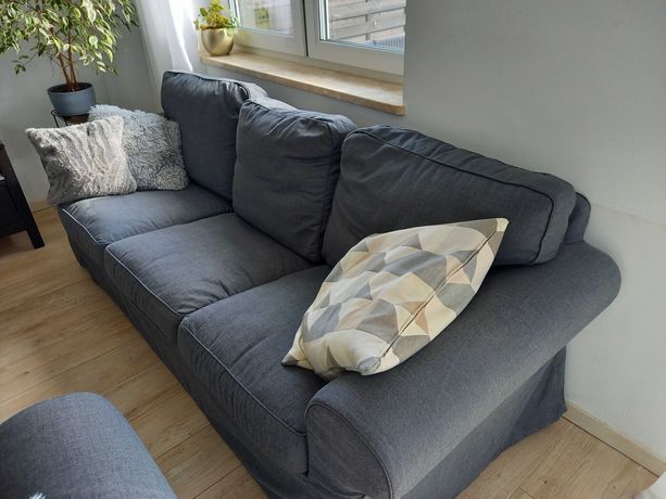 Sofa IKEA Ektrop 3 osobowa nierozkładana Nordvalla ciemnoszary