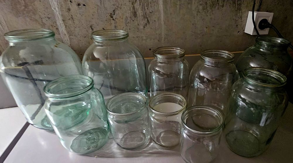 Банки різного розміру! Скляні банки.