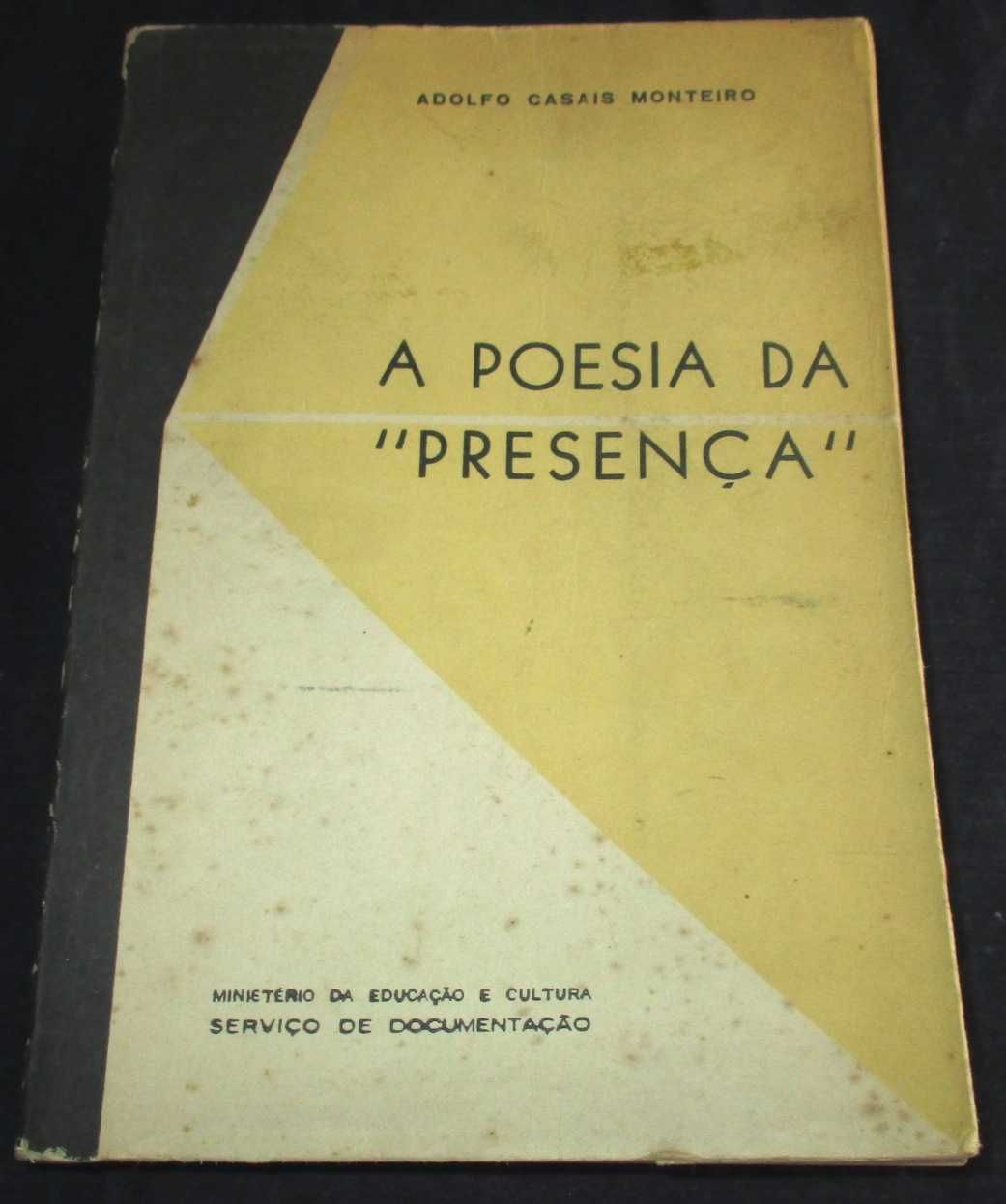 Livro A Poesia da Presença Adolfo Casais Monteiro 1959