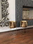 Donica zlota na NOZKACH zara home gold metal doniczka stojak oslonka