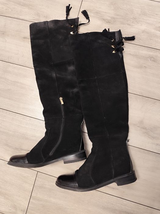 Ботфорди замшеві чорні