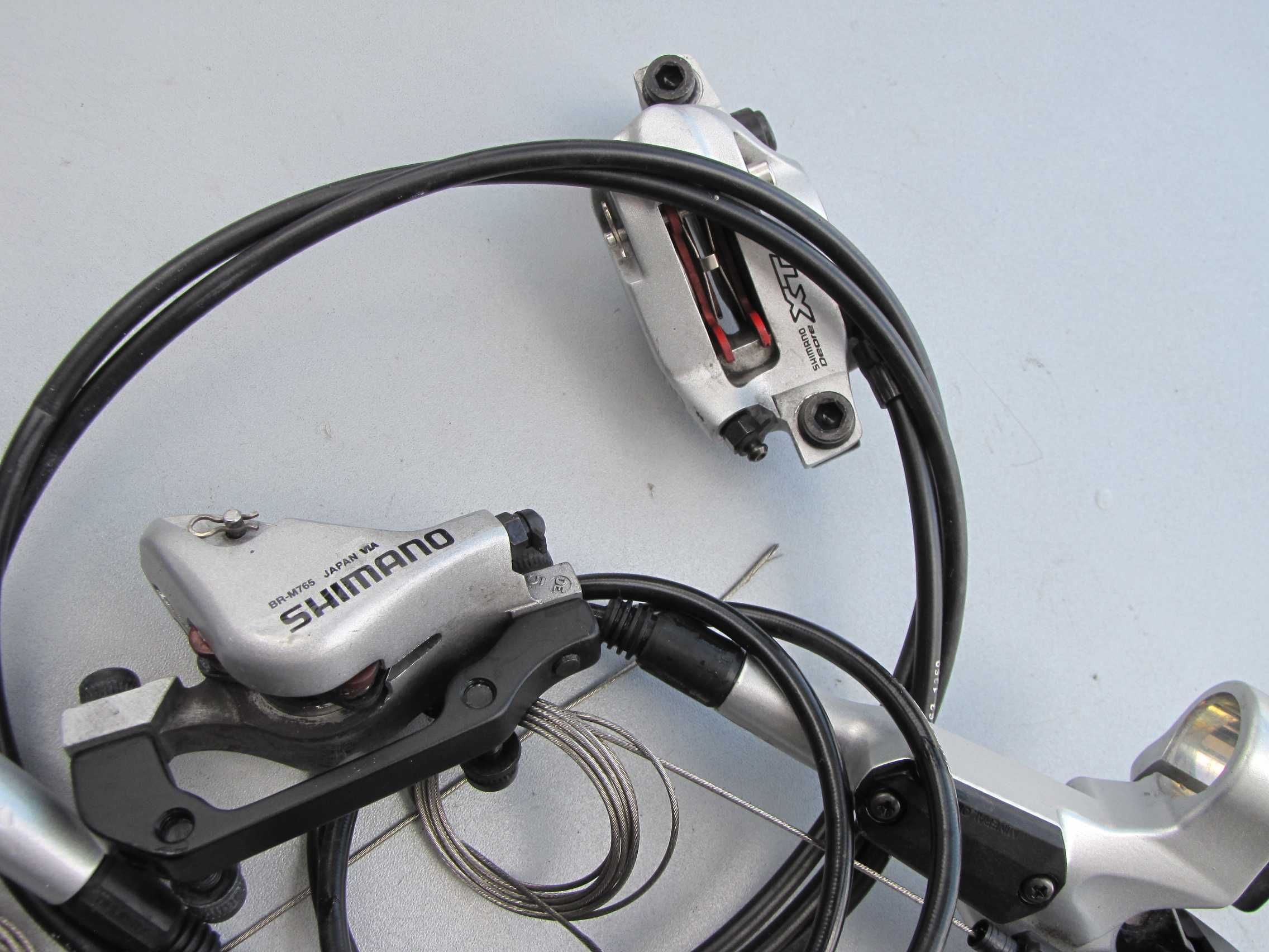 Topowe Klamko-manetki SHIMANO DEORE XT ST-M766 + zaciski! Hydraulika