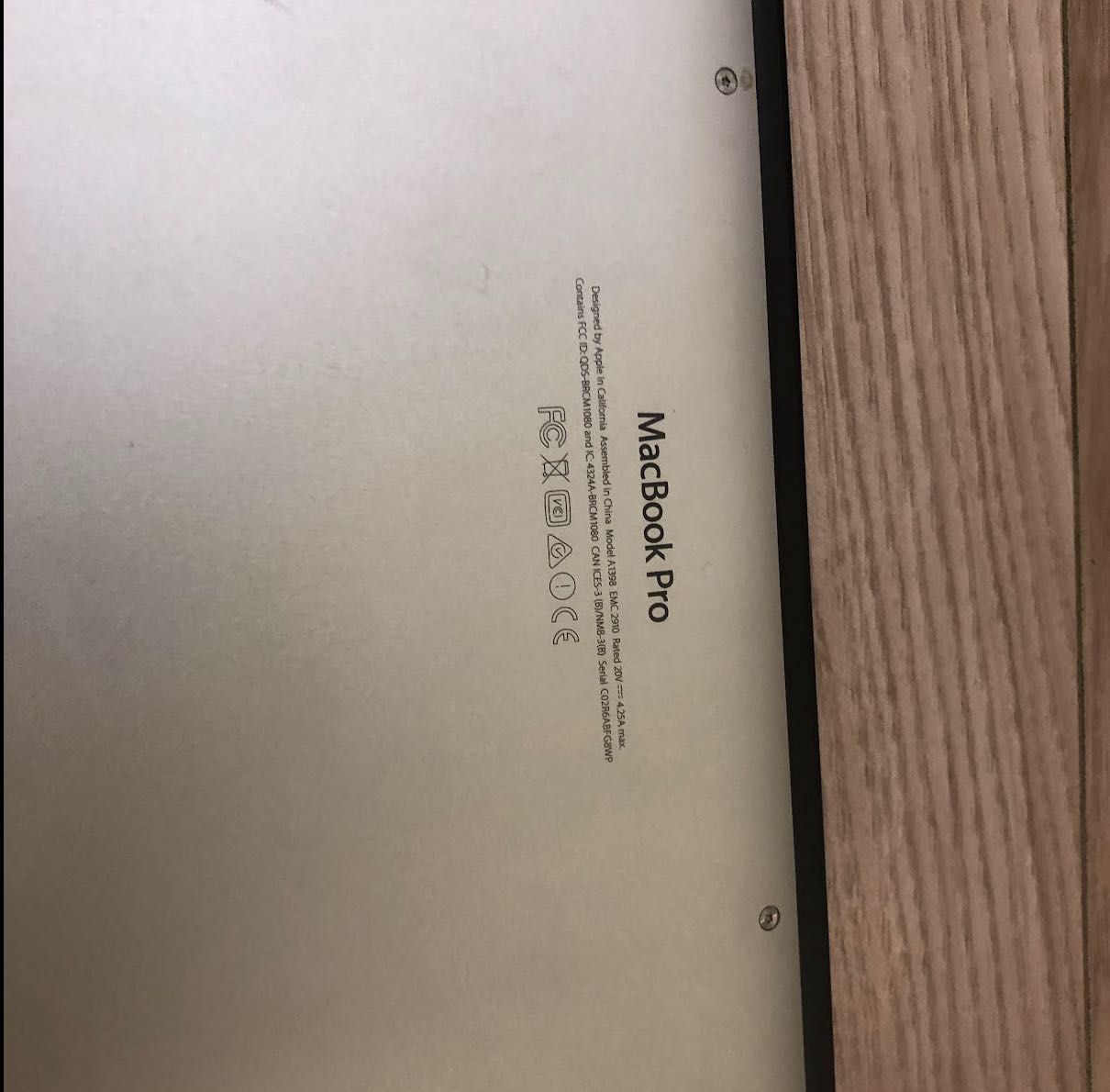 Mackbook pro 2015 15Gb 512Gb ssd