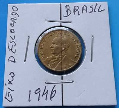 50 Centavos do Brasil 1946 com eixo deslocado Escassa. Veja!!