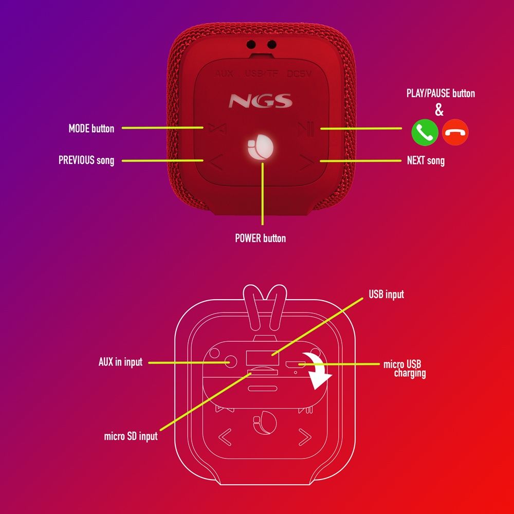 Ngs roller coaster 10W - 10 horas coluna bluetooth