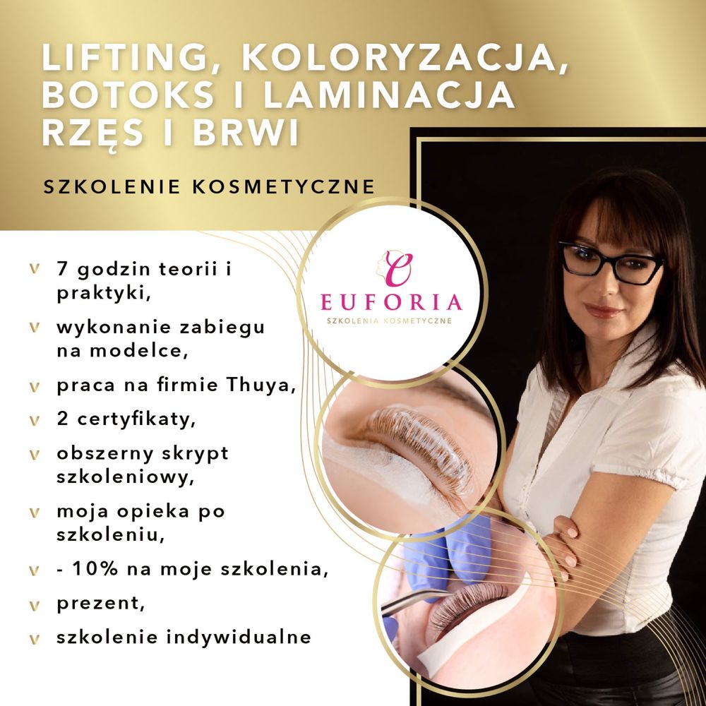 Szkolenie lifting botoks koloryzacja laminacja rzęs i brwi