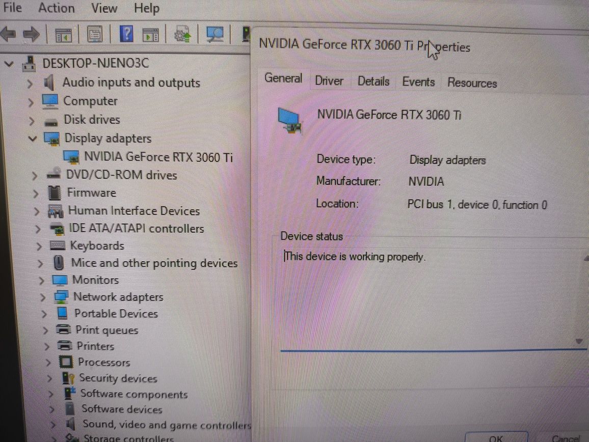 Palit RTX 3060 ti działa ale problem z wentylatorem