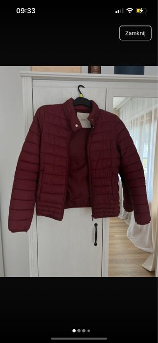 Pull&Bear S/36 bordowa kurtka pikowana