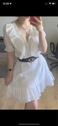 sukienka ażurowa cottagecore M biała nowa bez metek ażur ecru
