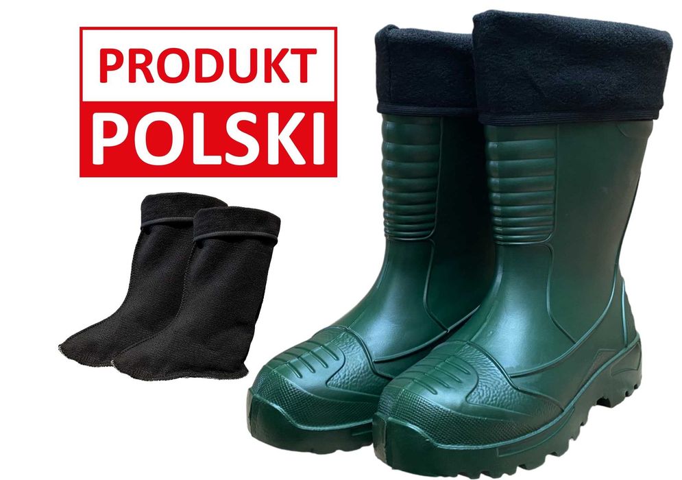 Lekkie Gumowce Ocieplane EVA Kalosze Buty Gumowe r. 43-46 - Nowe