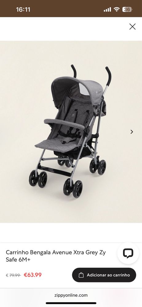 Carrinho Bebé Zippy - Até 22kg
