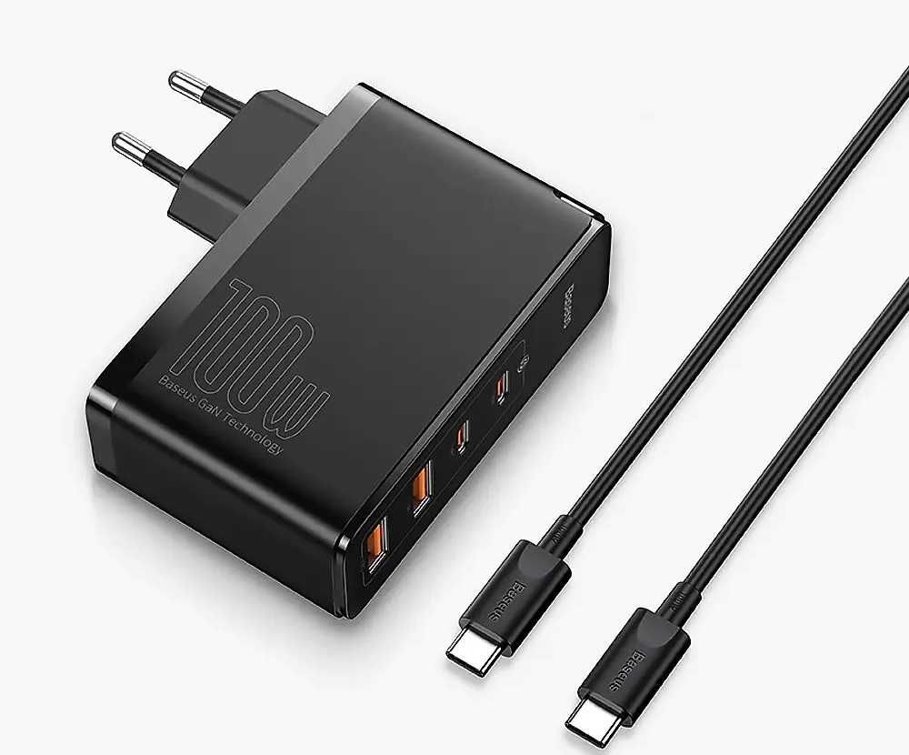 Зарядний пристрій 100W BASEUS GaN2 Pro - Блок живлення + Кабель 100Вт