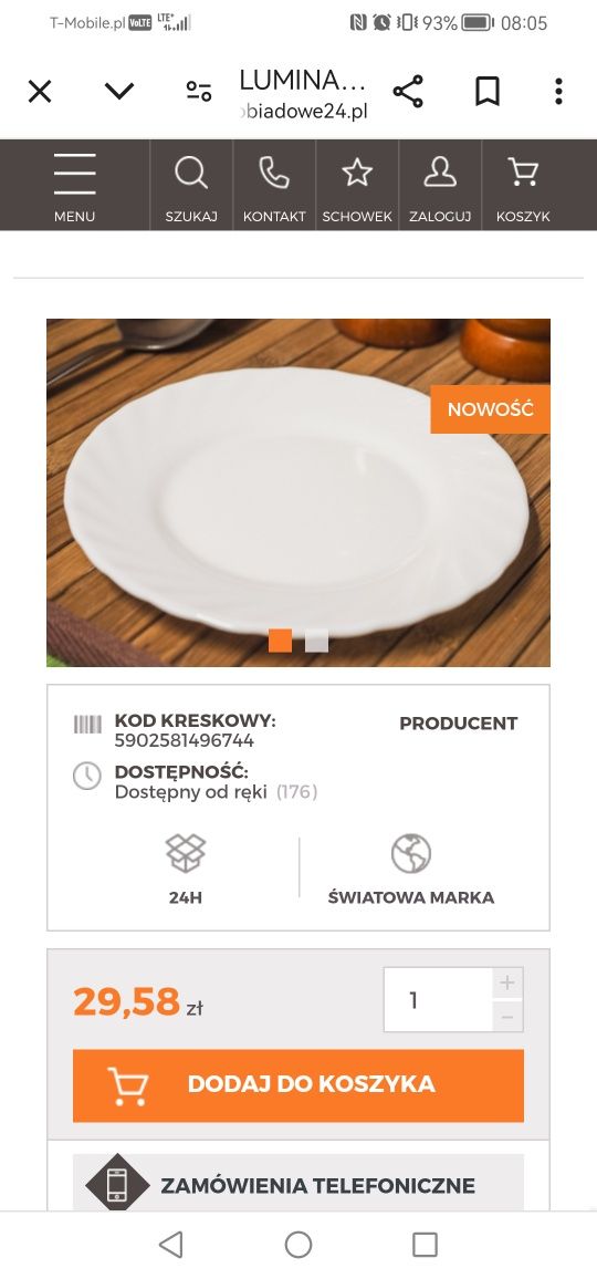 Luminarc talerze głębokie obiadowe do zupy NOWE