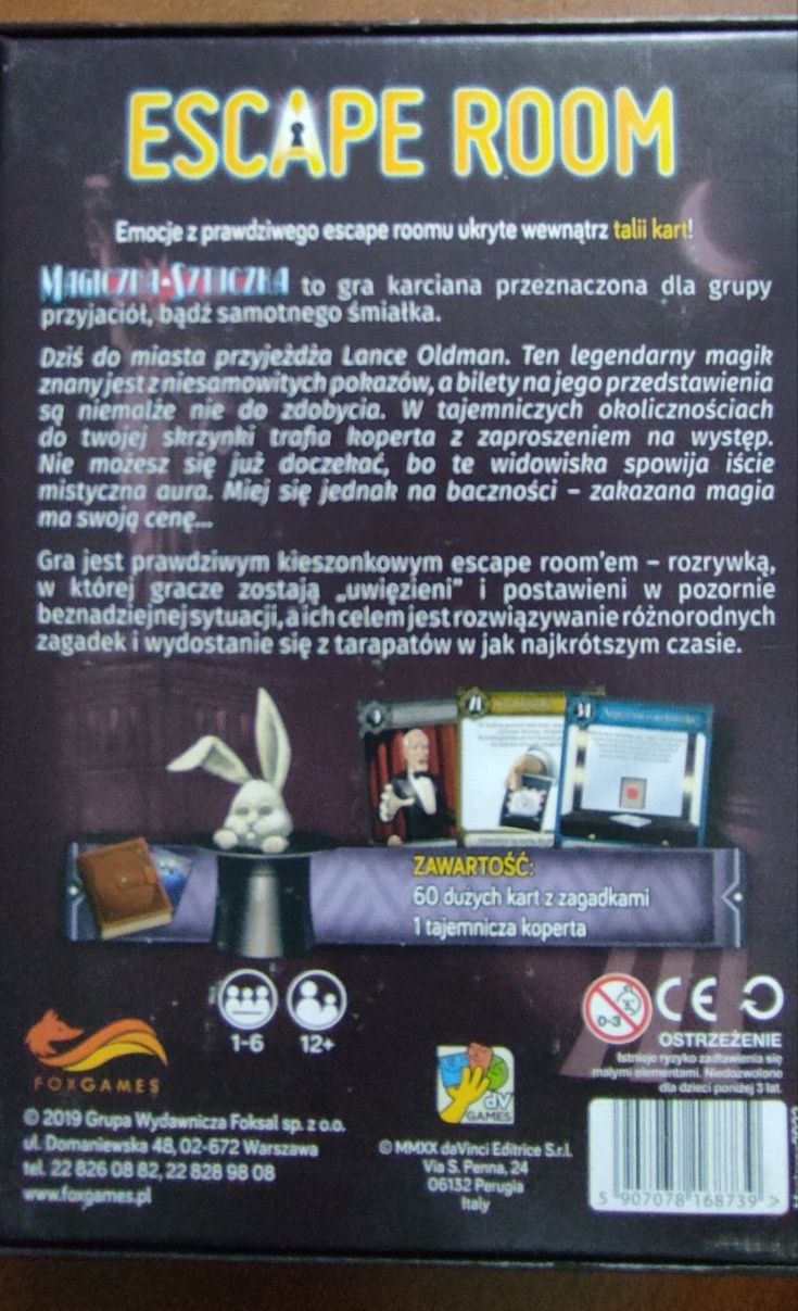 Gra escape room magiczna sztuczka
