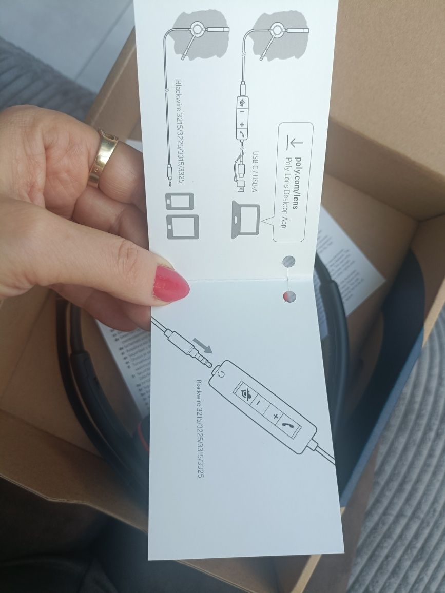Zestaw słuchawkowy poly BLACKWIRE 3220