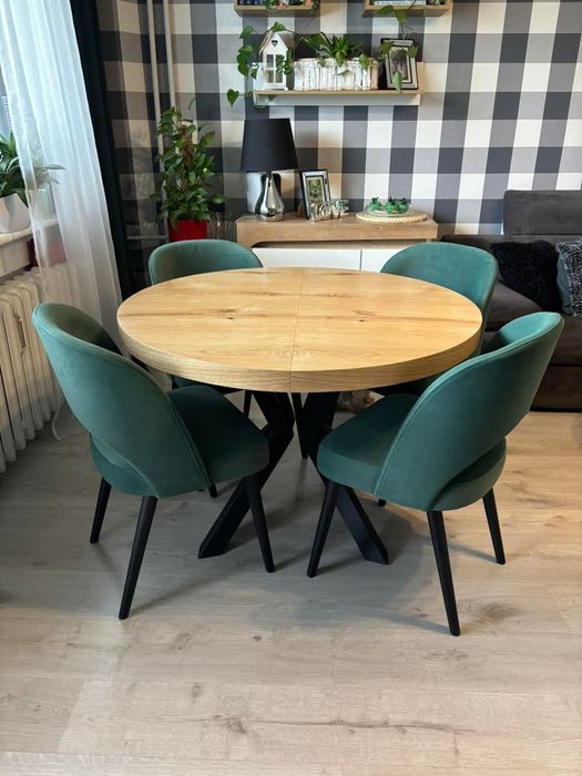 Stół okrągły, metalowe nogi