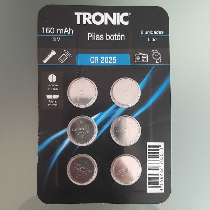 NOVO Pilhas Lítio CR 2025 3.0V 160mAh