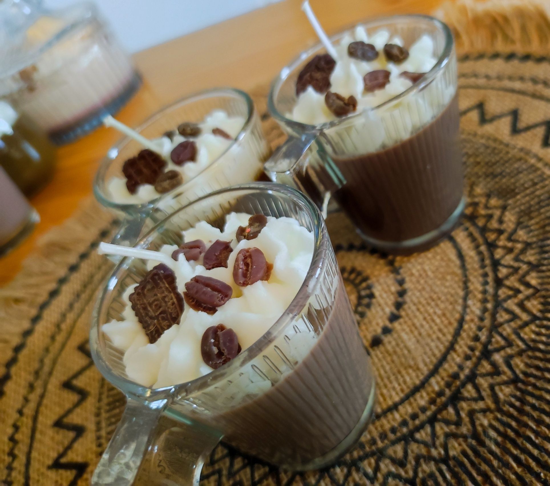 Zestaw 3 świeczek espresso sojowe