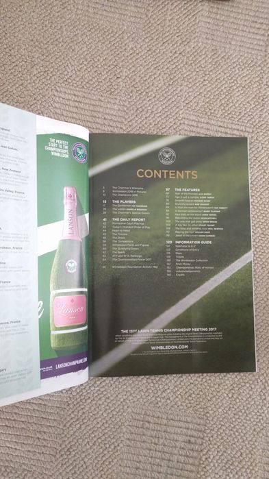 Livro (programa) oficial do torneio Grand Slam de ténis Wimbledon 2017