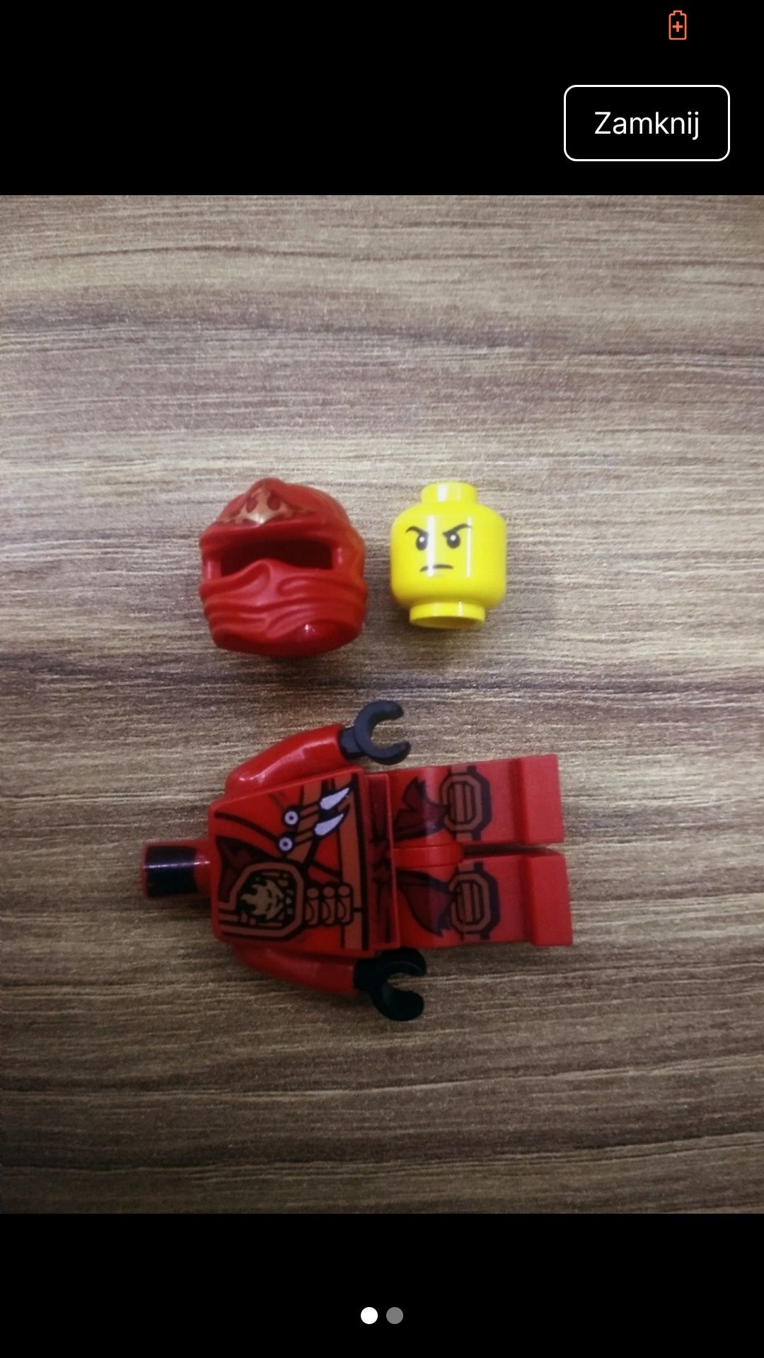 LEGO Ninjago - Elementy (Maska od Kaia NRG, Tors i nóżki od Kaia Jungl