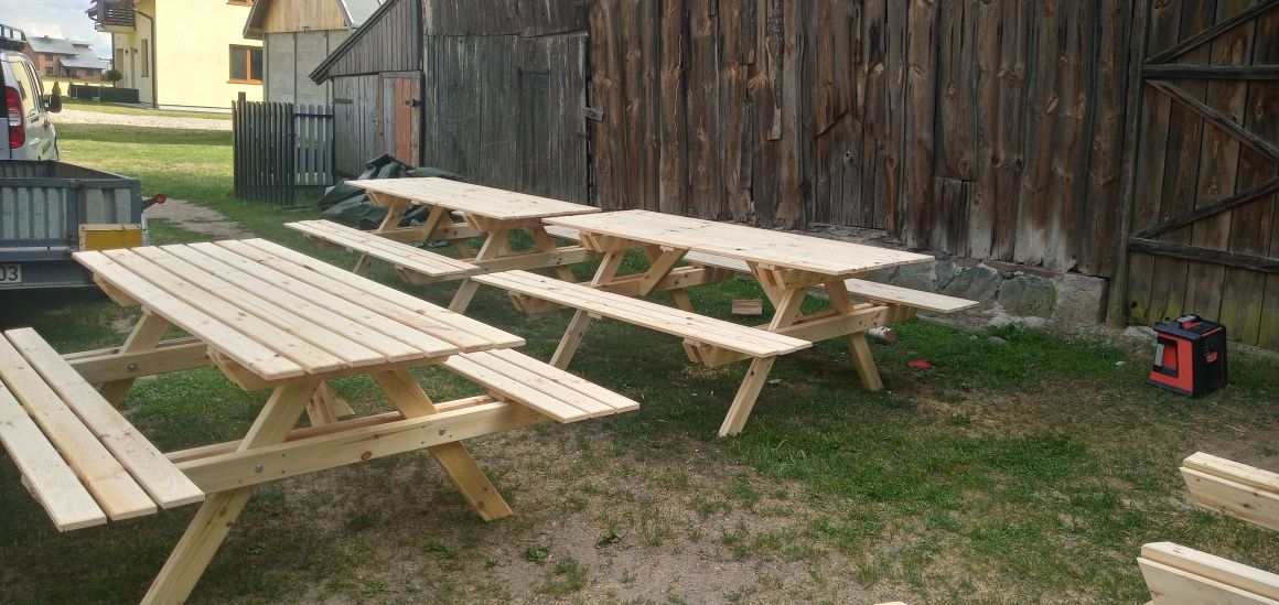 Stół ławki ogrodowe duże 8 osób