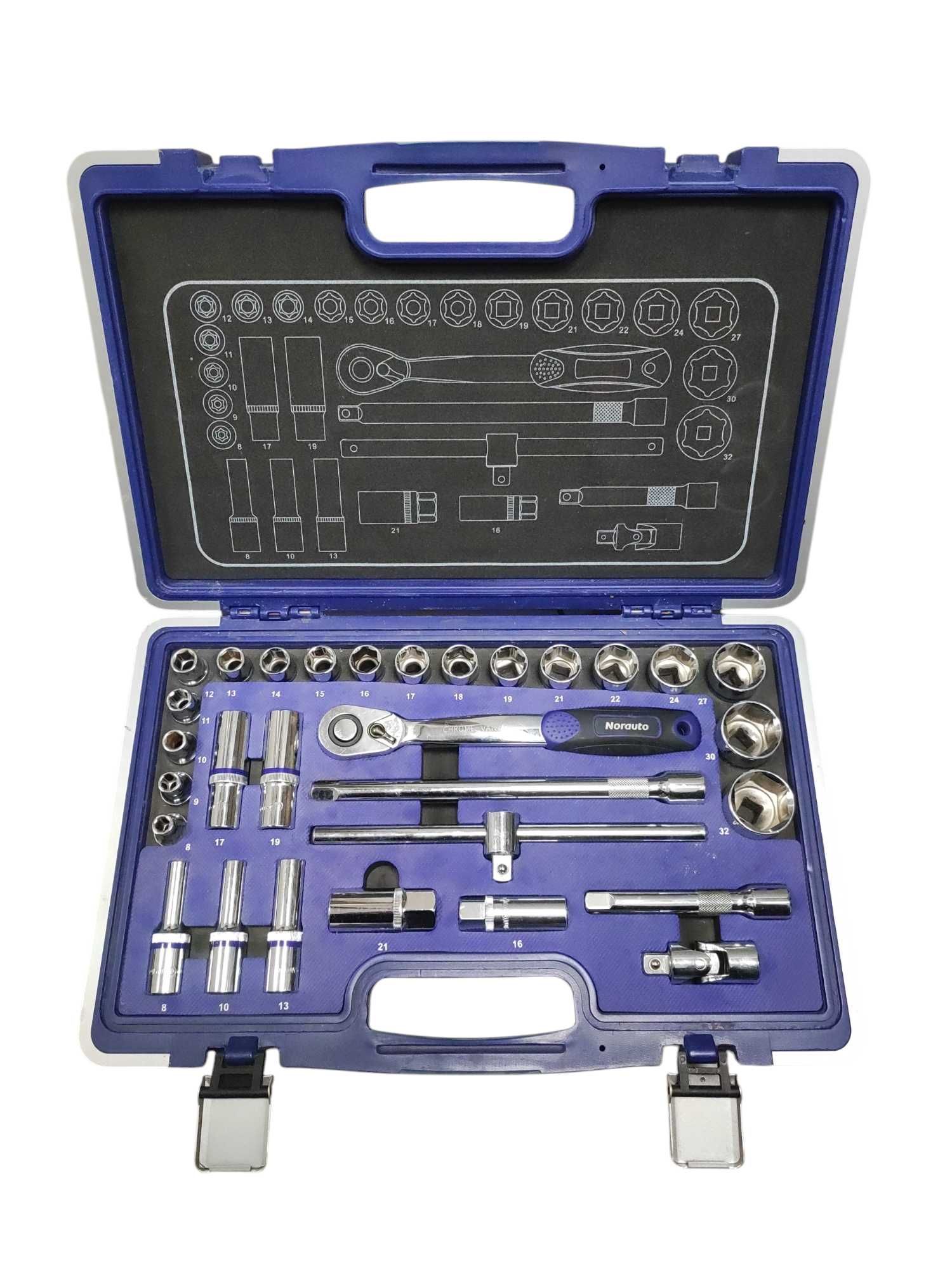 Zestaw kluczy Nasadowych Norauto 1/2" dr. 30 elementów Walizka