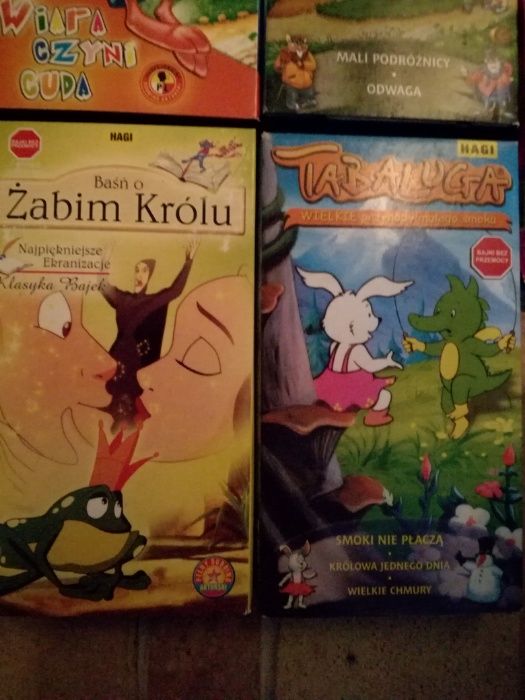 Kropelka, Eckhart, Tabaluga, Bajki bez przemocy, kasety VHS