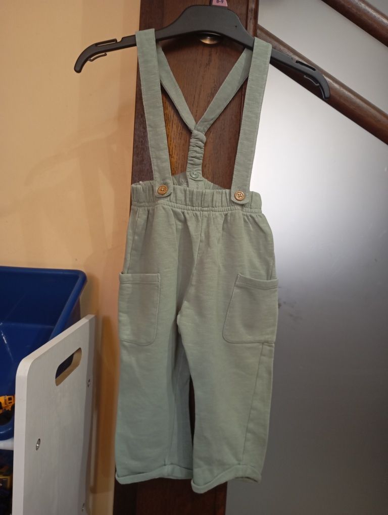 Spodnie bawełniane na szelkach 86 H&M