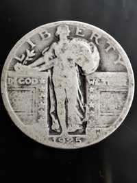 Srebrna moneta quarter dollar 1925r