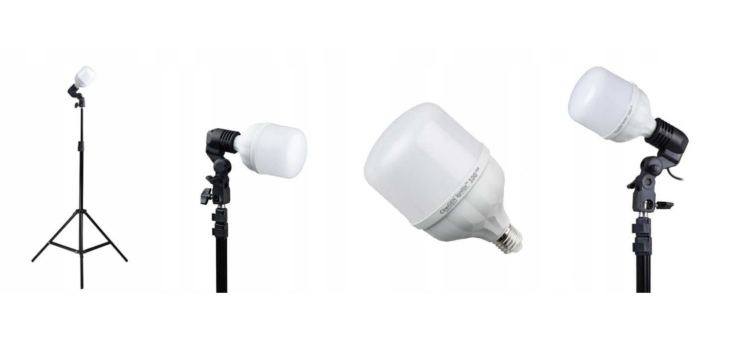 LAMPA światło ciągłe do zdjęć ze statywem + GRATIS żarówka LED