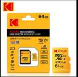 Cartão de memória KODAK micro SD + adpatador SD - NOVO 64 GB 4K