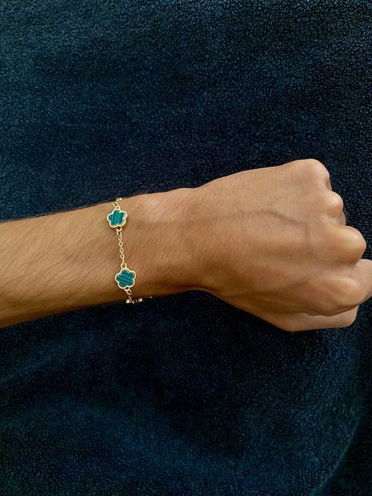Pulseira Vintage Dourada e verde