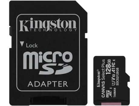 Kingston 128GB MicroSDXC Canvas Select Plus Class10 UHS-I + Adaptador