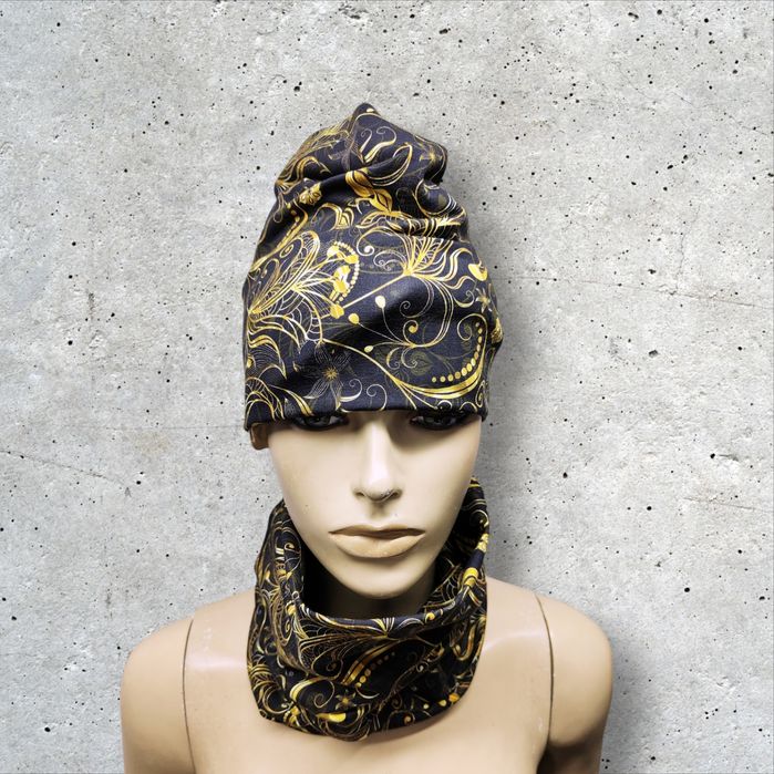 Czapka komin szalik damska młodzieżowa wiosenna dwuwarstwowy nowy