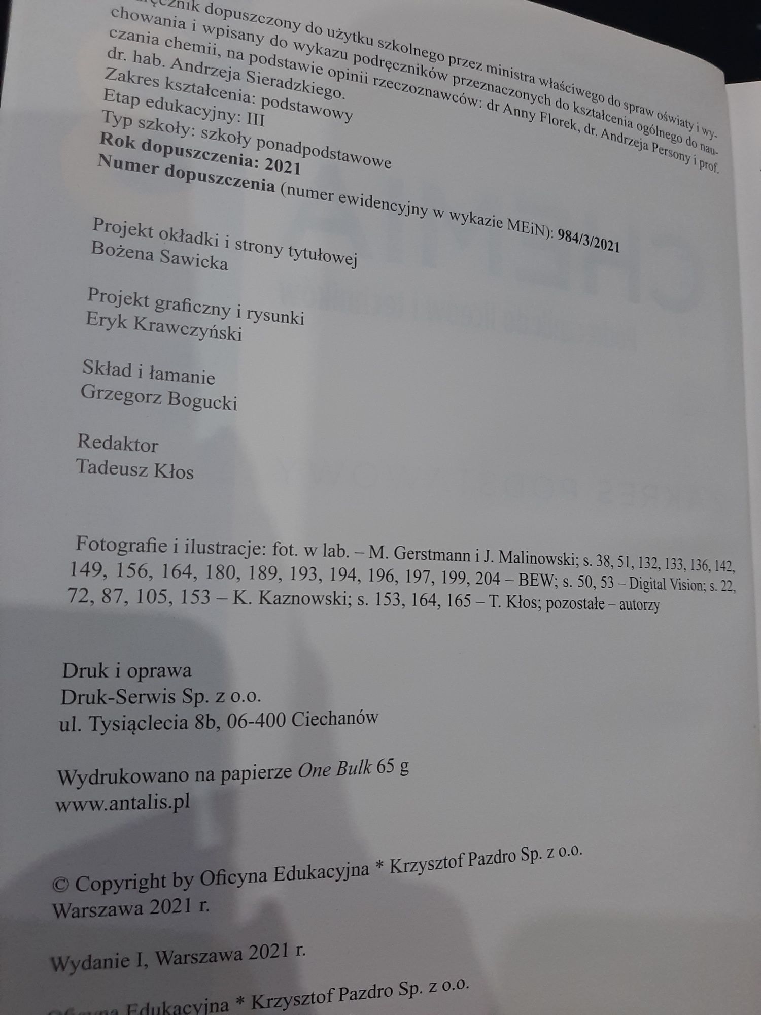 Chemia podręcznik kl. 3