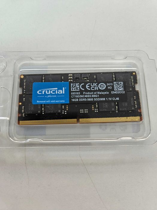 16GB Sodimm DDR5-5600 Crucial como novo CT16G56C46S5