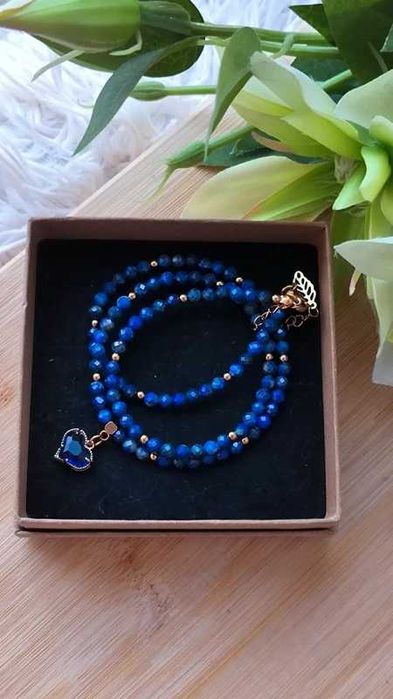 Oryginalny naszyjnik lapis lazuli kamienie naturalne