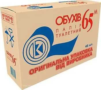 Туалетная бумага, туалетний папір Обухов 65м 1 слой 48 рулонов/ящик.