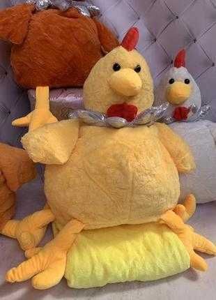 Игрушка-плед Курочка 3в1 (45см) желтый