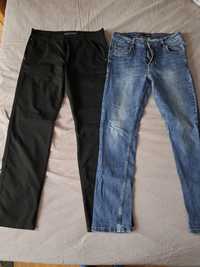 Чёрные брюки и синие джинсы